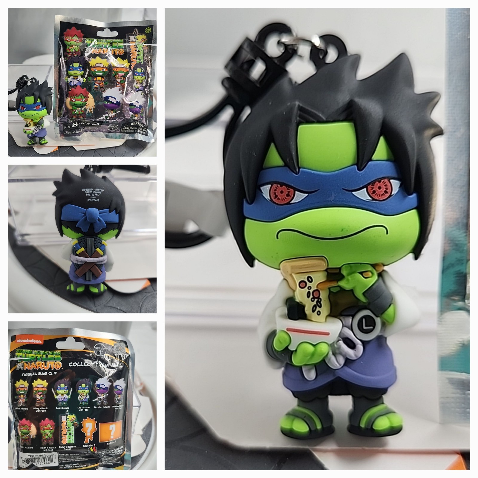 Teenage Mutant Ninja Turtles x Naruto Leo x Sasuke W/ Food Bag Clip 🍕 🐢 NEW