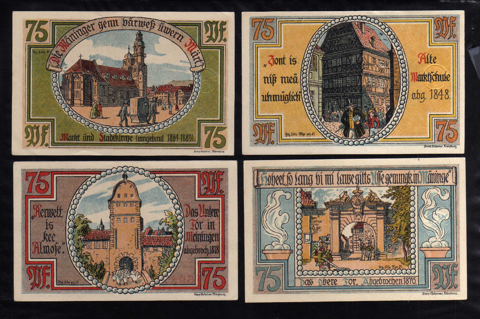 MEININGEN - GERMANY NOTGELD  -   4 x 75 PFENNIG
