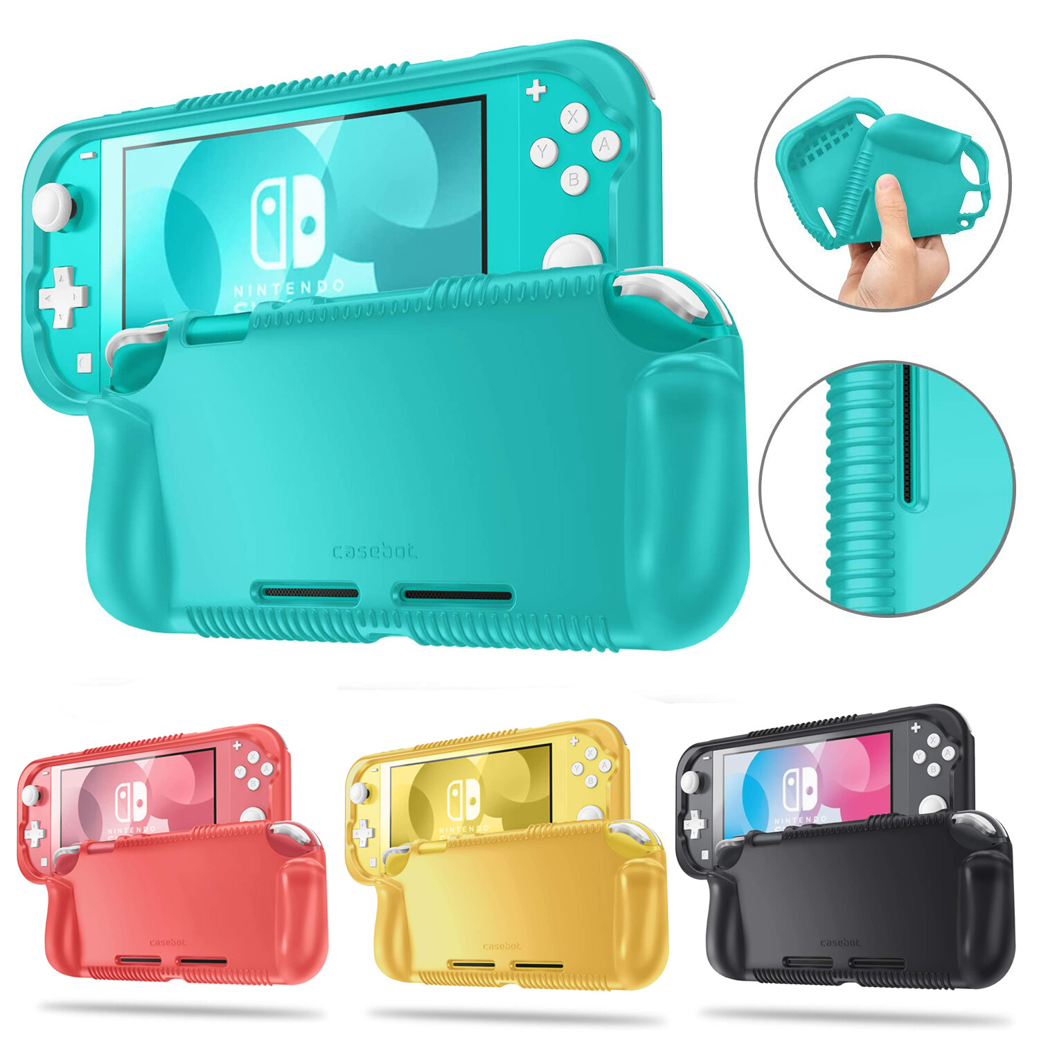For Nintendo Switch Lite Silicone Case Soft Shockproof Protector Hand Grip Cover