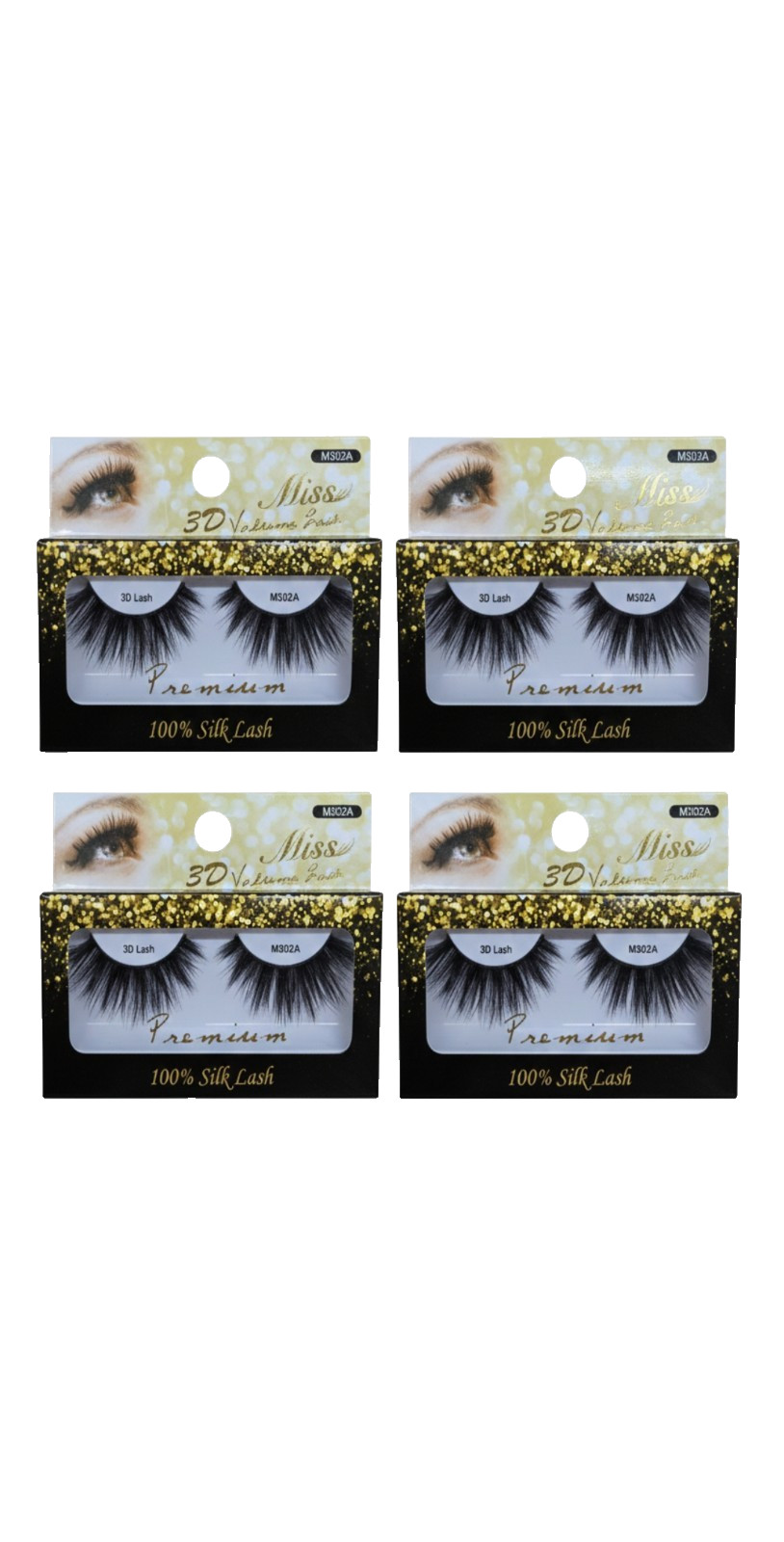 (4 PACKS) Miss Lashes 3D Volume Tapered False Eyelash Extension M302A