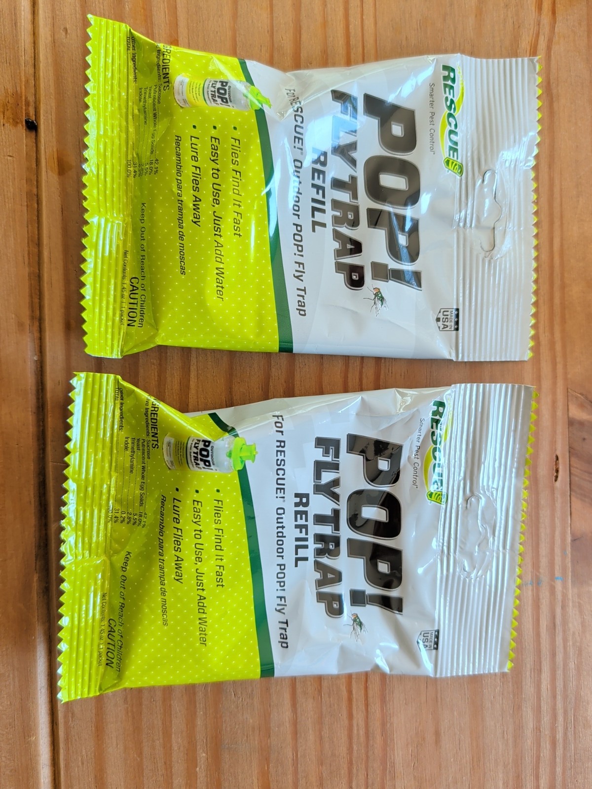 2 Pop! Fly Trap Refill For RESCUE! Flies Find It Fast, Lures Flies Away.