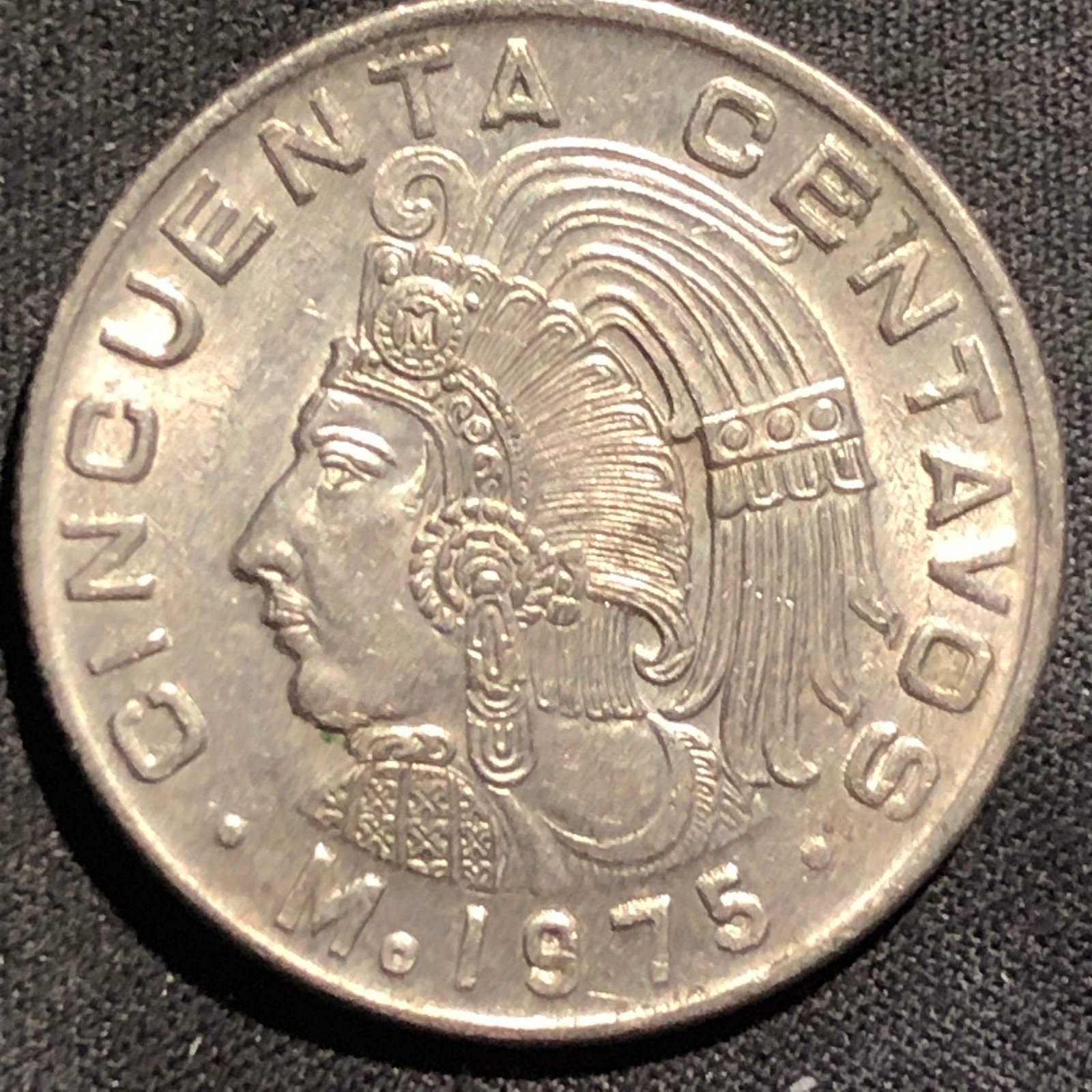1975 Mexico 50 Centavos Copper-Nickel Coin - AU (About Uncirculated) condition