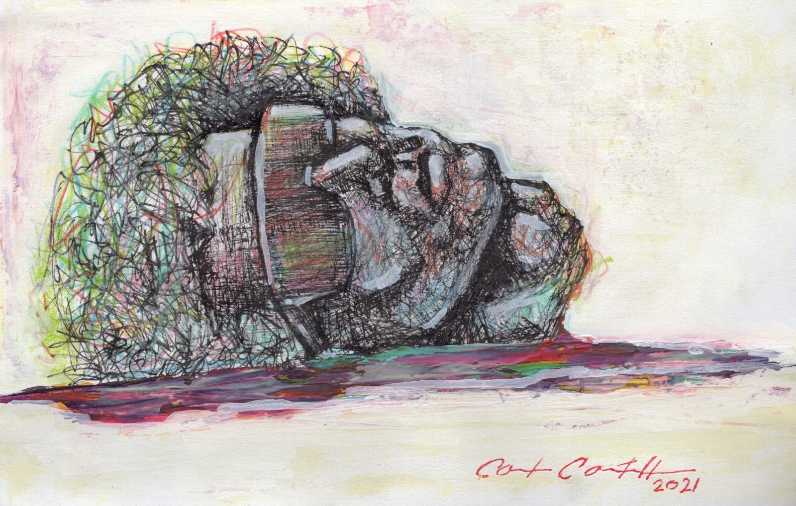 Drawing, art, surreal, abstract 5.5x8.5 inches