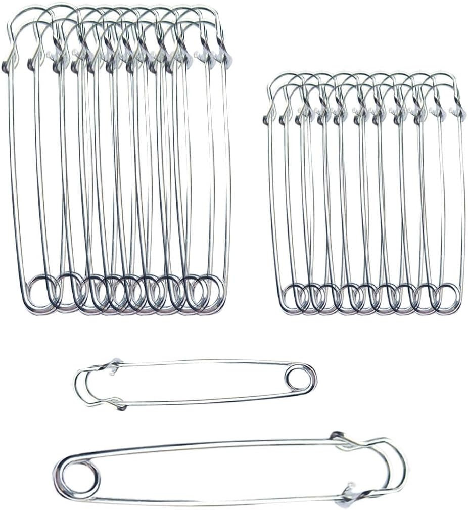 20PCS Large Safety Pins, 4Inch and 3Inch Heavy Duty Safety Pins for Fashion, Sew