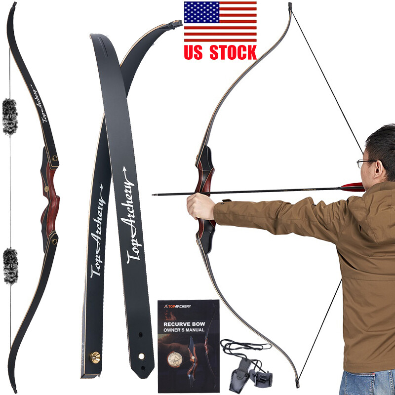 60" Archery Wooden Riser Traditional Hunting Takedown Recurve Bow Bow Right Hand