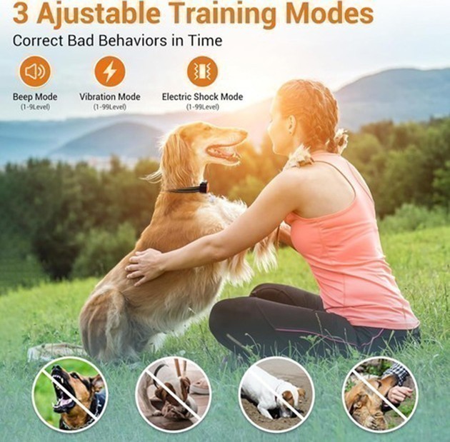 985 FT Wireless Remote Dog Collar Shock Training Rechargeable Waterproof LCD Pet