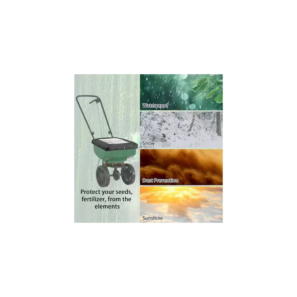 Polyester Broadcast Spreader Cover for Fertilizer Waterproof Dark Gray Transpare