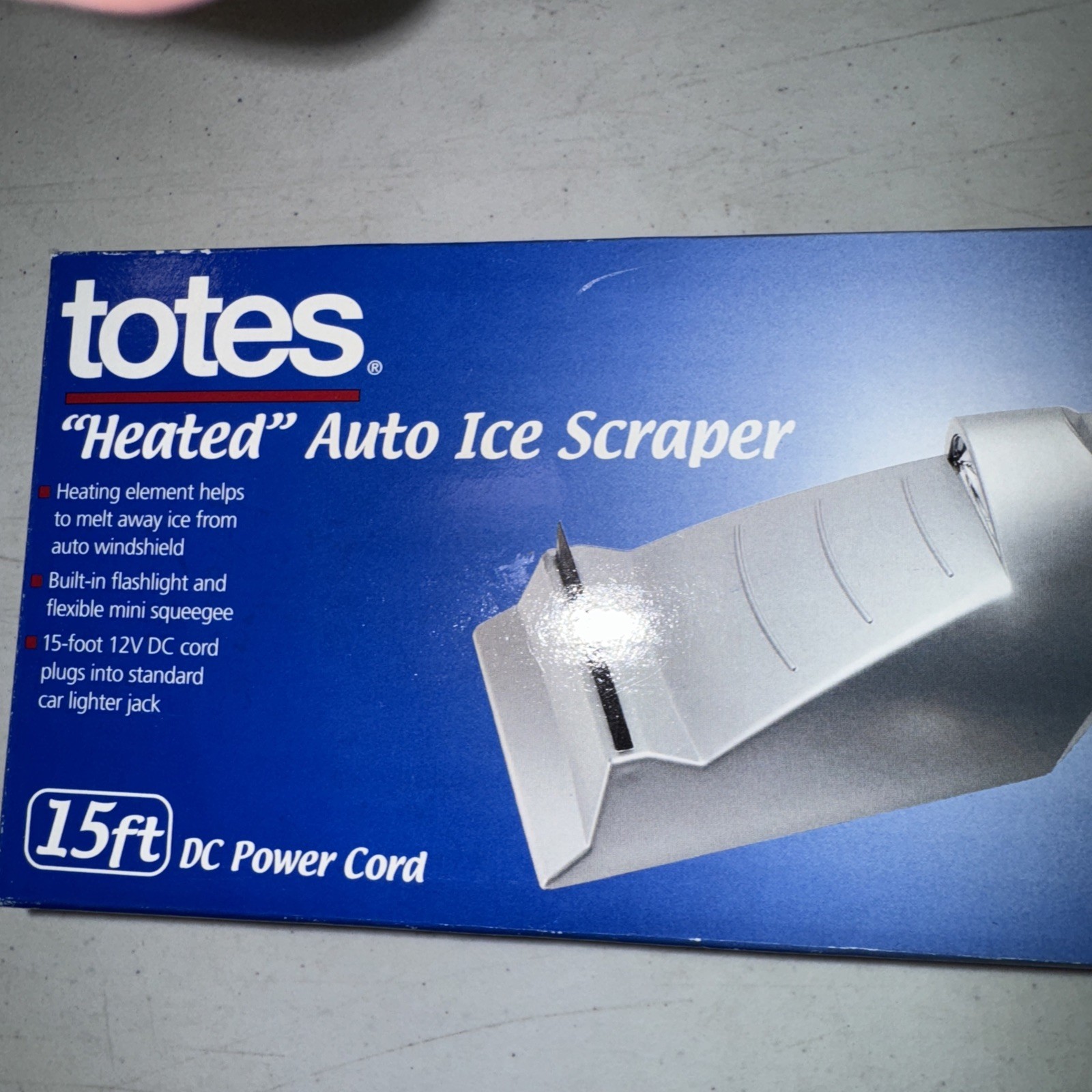 Totes Heated Auto Ice Scraper & Squeege 15 Ft 12 V DC New