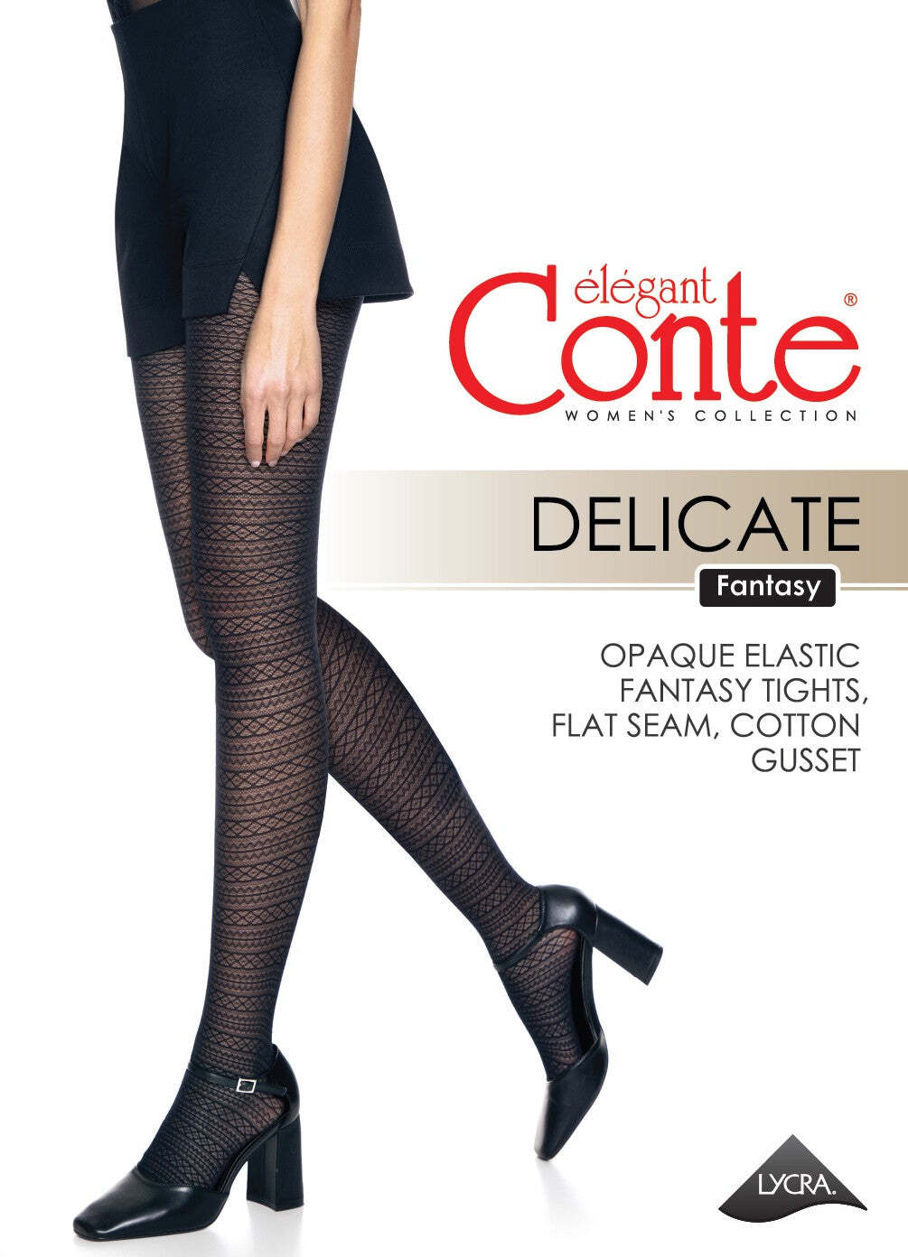 Conte Tights Delicate - Lace Pattern High-Quality Fantasy Women Pantyhose