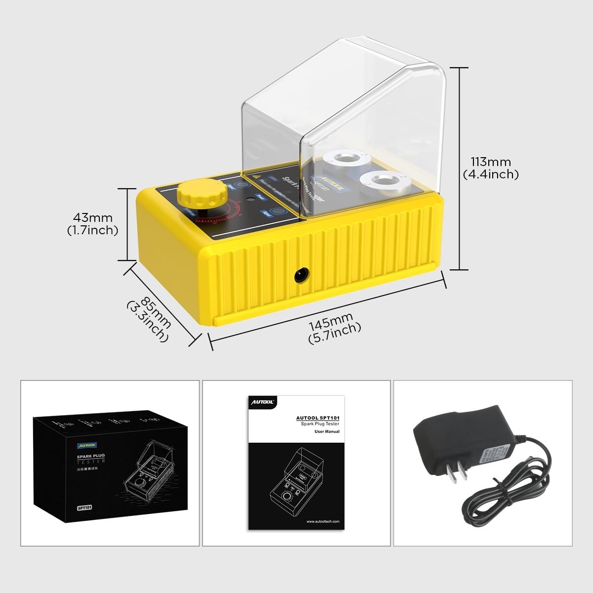 Car Spark Plug Tester - 110V Ignition Analyzer with Protective Cover