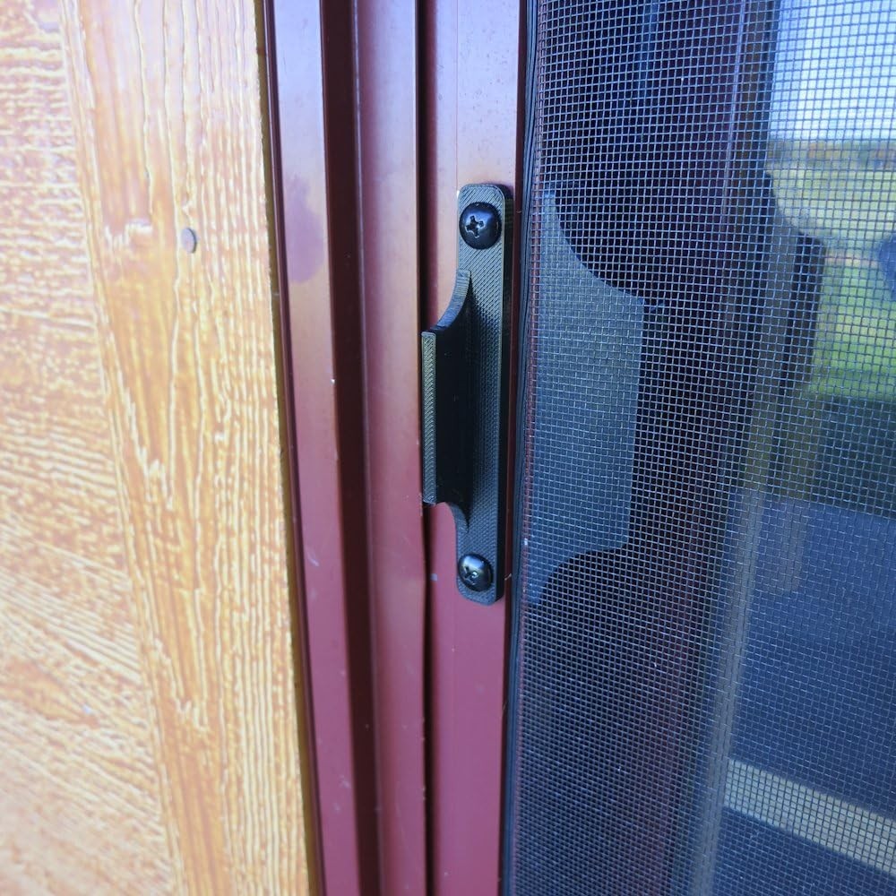 (White) Sliding Screen Door Pull Handle Replacement 3 1/2 inch Hole Width