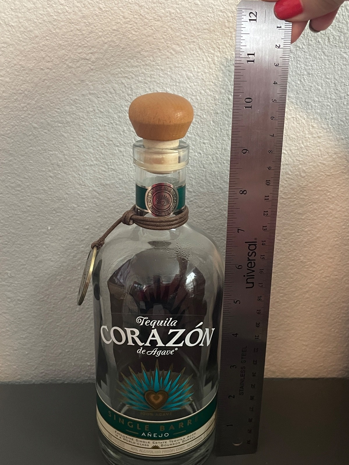 Corazon Tequila Buffalo Trace Medallion and Empty Anejo Bottle and Stopper