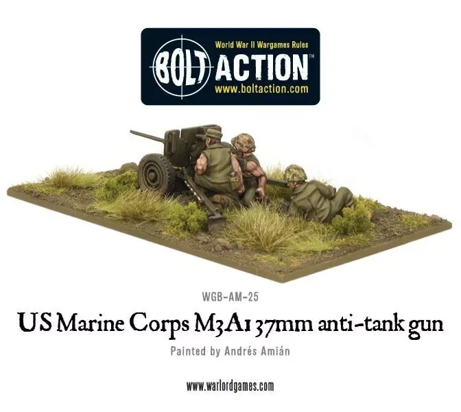 Bolt Action WGB-AM-25 USMC M3A1 37mm Anti-Tank Gun (US Marines) WW2 ATG