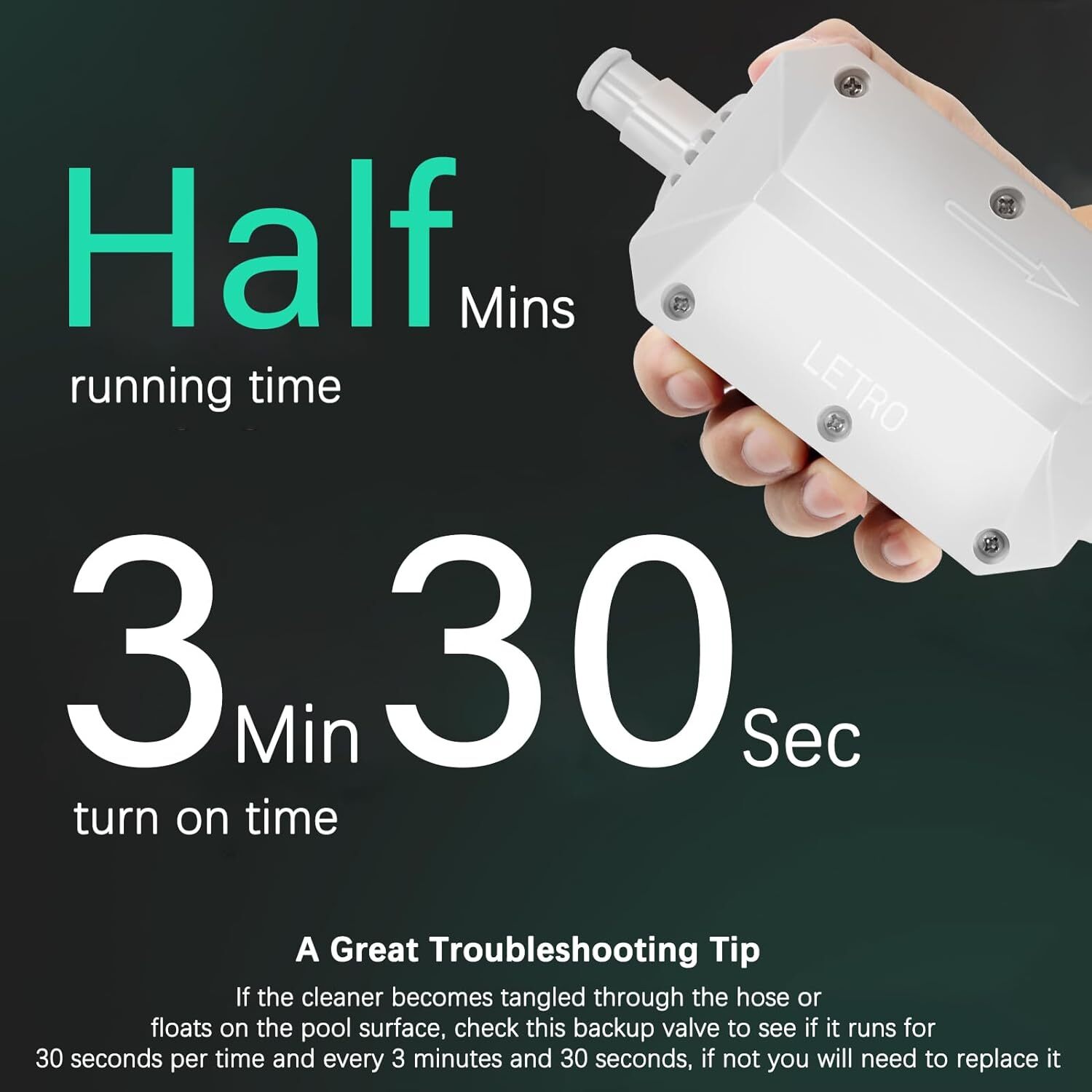 E10 White Back-Up Valve For Pentair Legend/Platinum Automatic Pool Cleaner