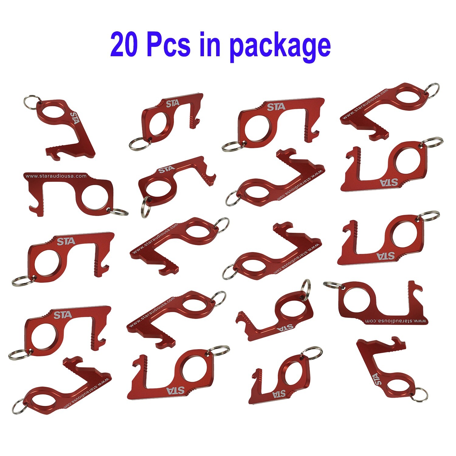 20Pcs Contactless Keychain Anti-Microbial Keychain No Touch Hand Tool Door Open