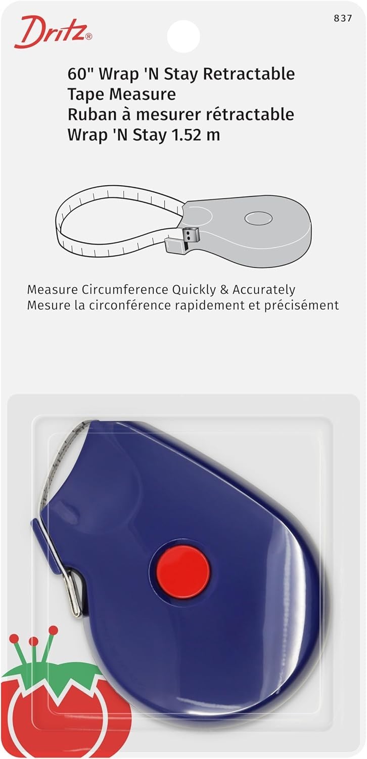 Wrap N Stay Retractable Tape Measure 60"L x 0.63"W 0.11 Pounds