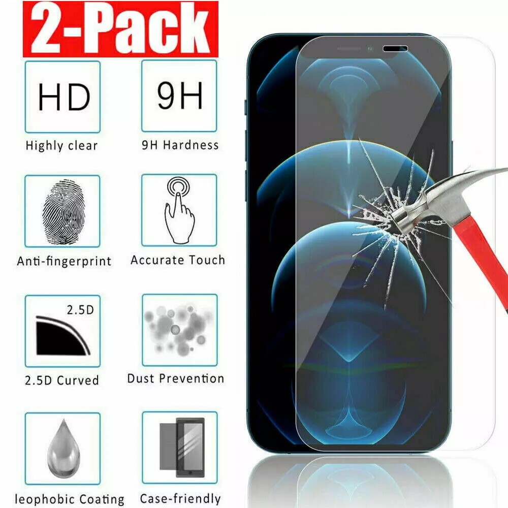 2PCS Apple tempered glass protector suitable for iPhone 14 15 16 Pro Plus Max
