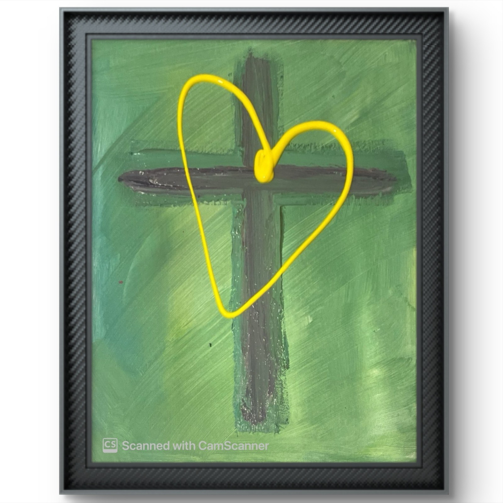 BLESSED#1228A Cross Easter 11x14 Original Canvas Abstract Art