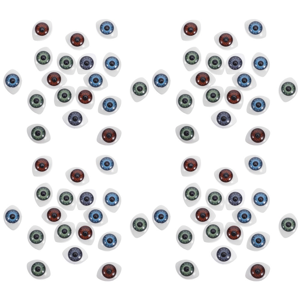 100 Pcs Acrylic Craft Eyes Fake Eyes for Doll Making and Animal Crafting
