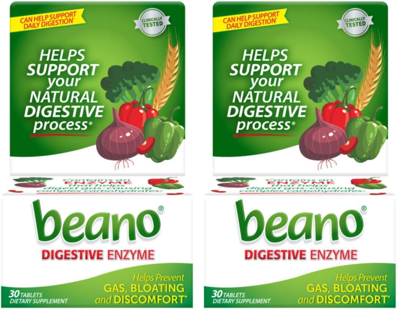 Beano Extra Strength Gas Relief Tablets Vegetarian Antigas Support - 2 Pack
