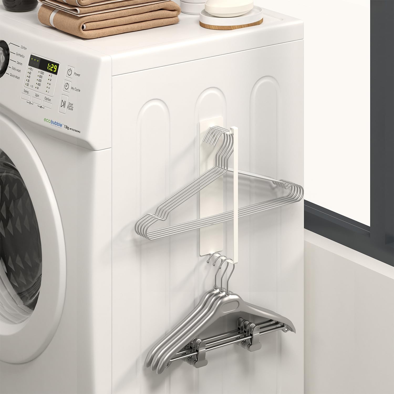 Magnetic Hanger Organizer for Laundry Room & Washing Machine, Space-Saving Ra...
