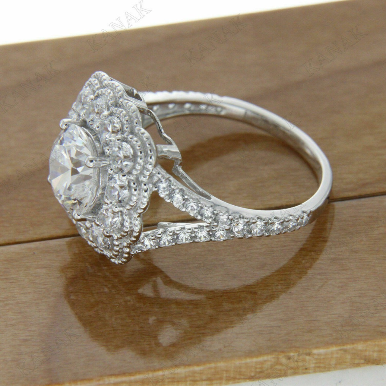 Lab-Created 2.20 Ct Round Cut White Diamond Wedding Ring 925 Sterling Silver