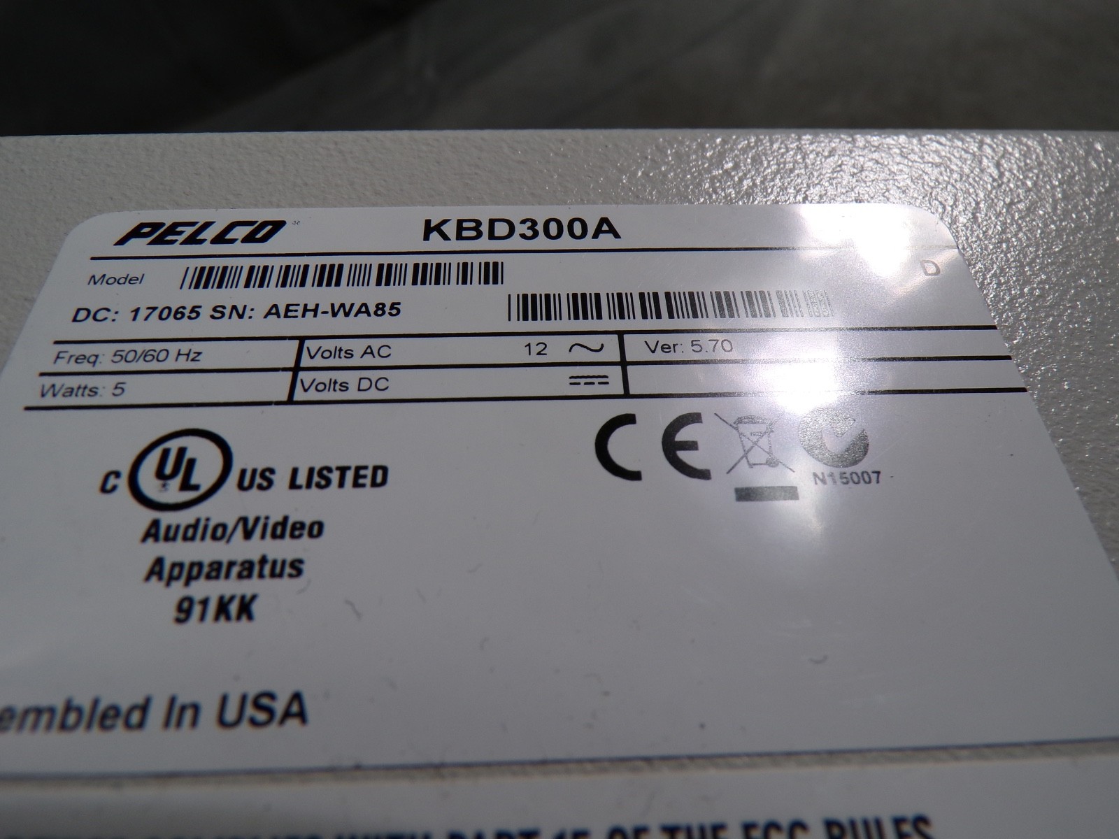 PELCO KBD300A JOYSTICK PTZ KEYBOARD CONTROLLER