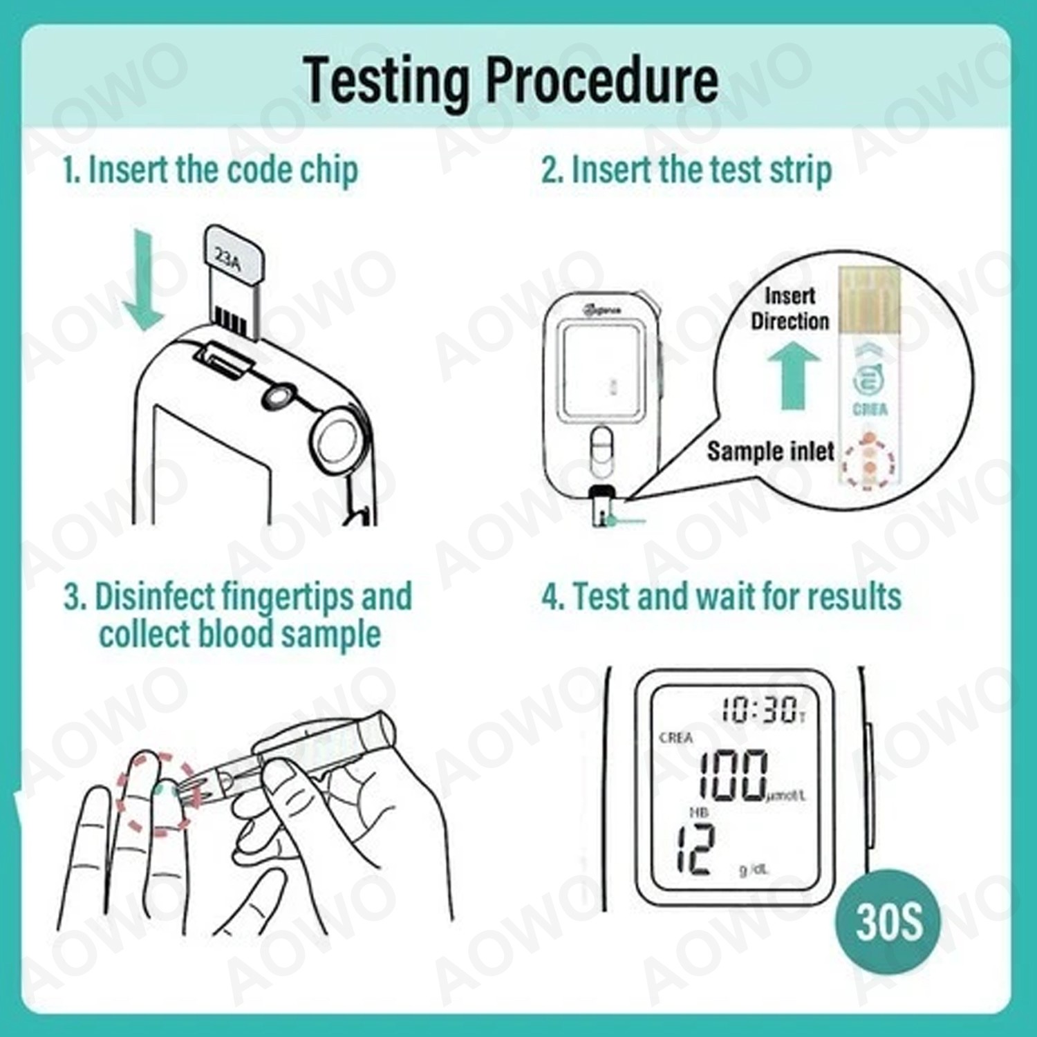 Kidney Function Monitoring Kit – Home Blood Creatinine Meter with 25 Test Strips