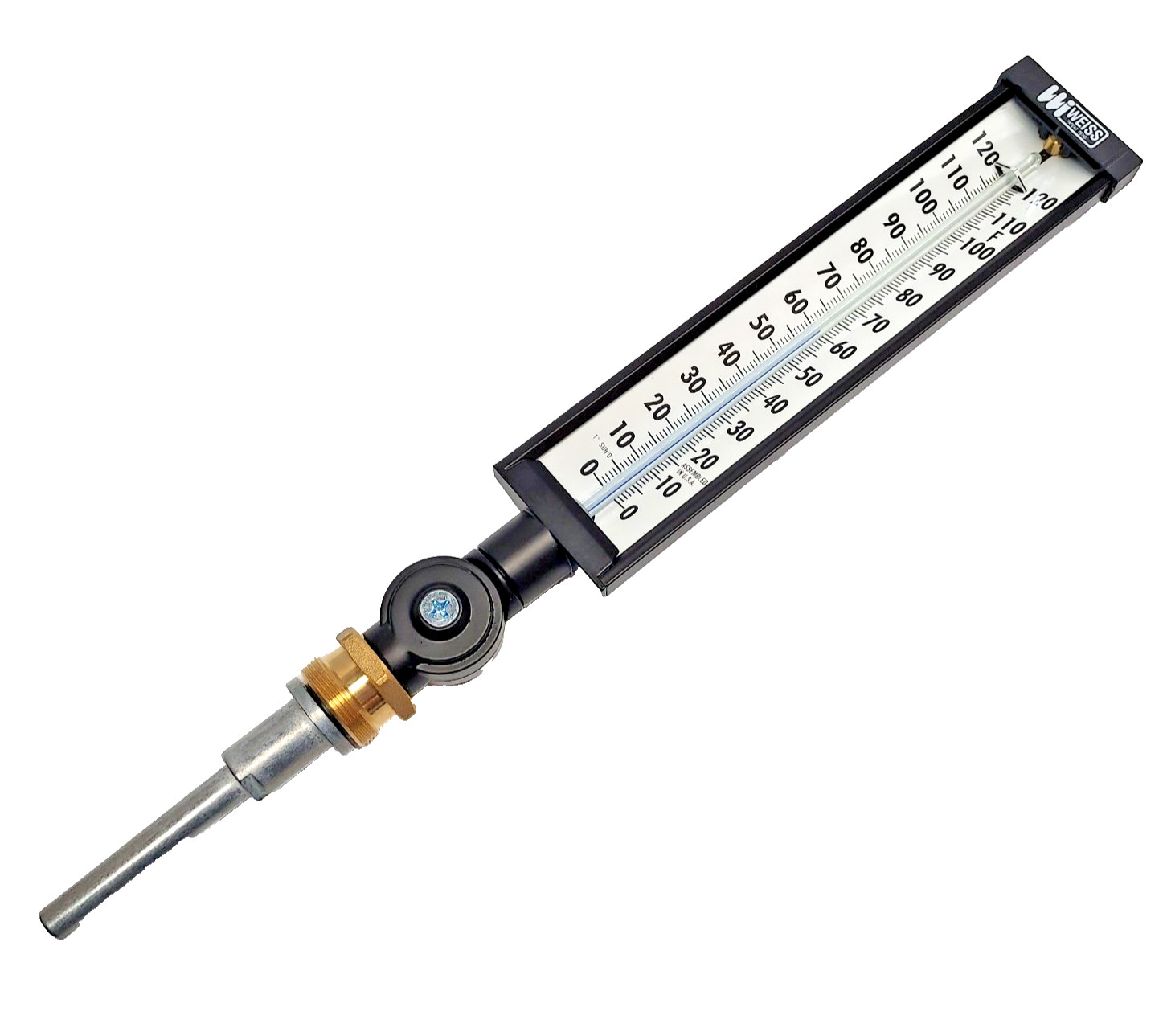 Weiss A9VU35-120 0-120F Instrument Thermometer 3-1/2" Stem