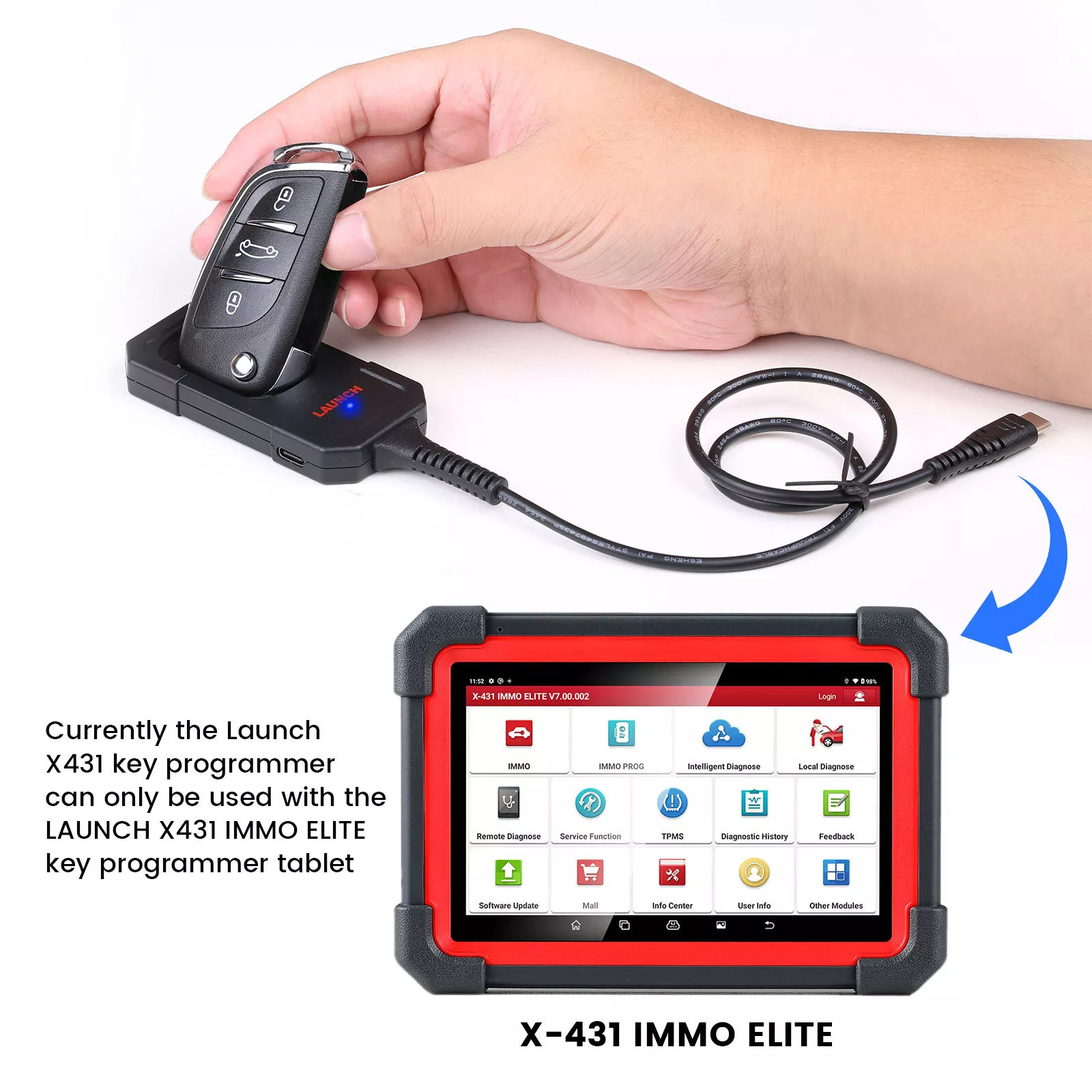 Launch X431 Key Programmer Remote Maker w/ Chip for IMMO Elite Plus PAD V VII