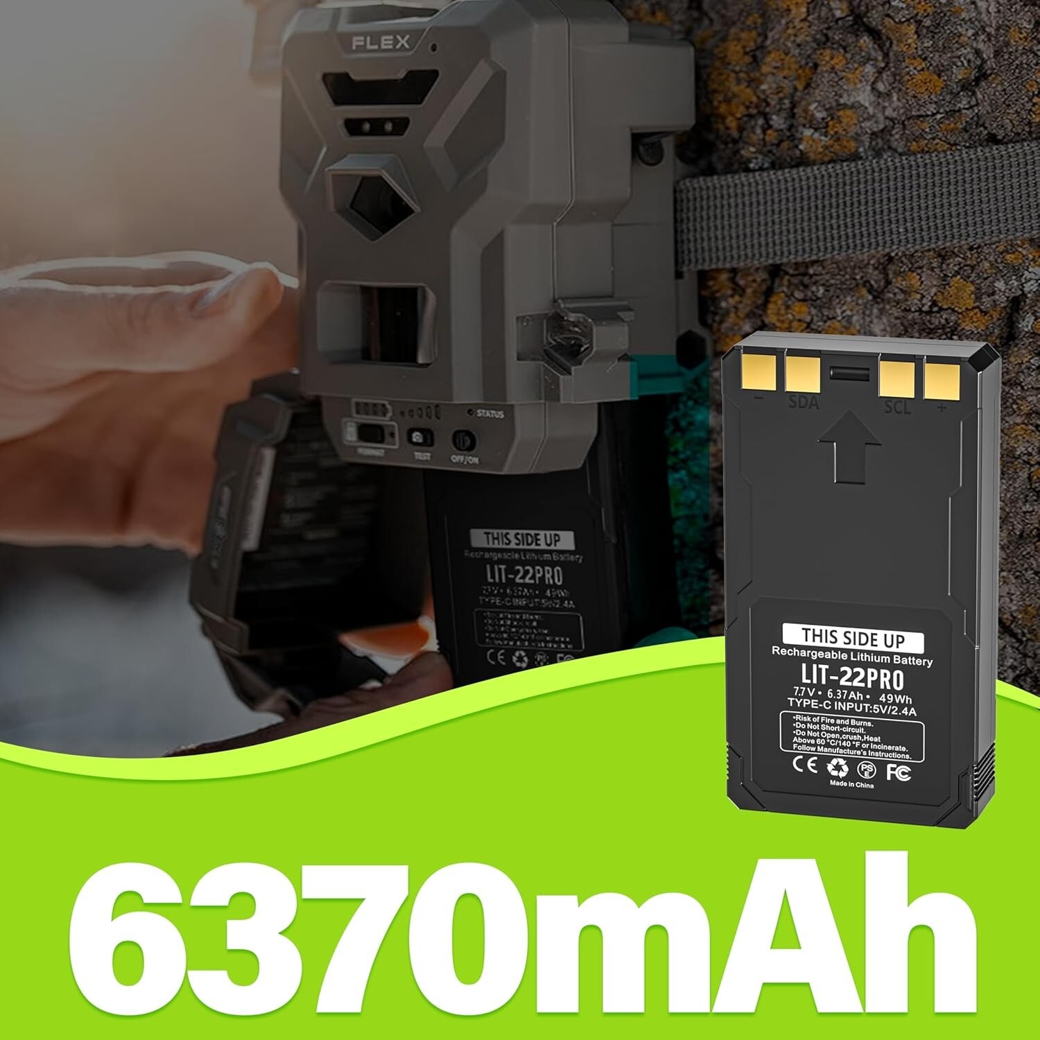 4-Pack Rechargeable LIT-22 Battery Compatible with Trail Camera Flex-M Flex G-36