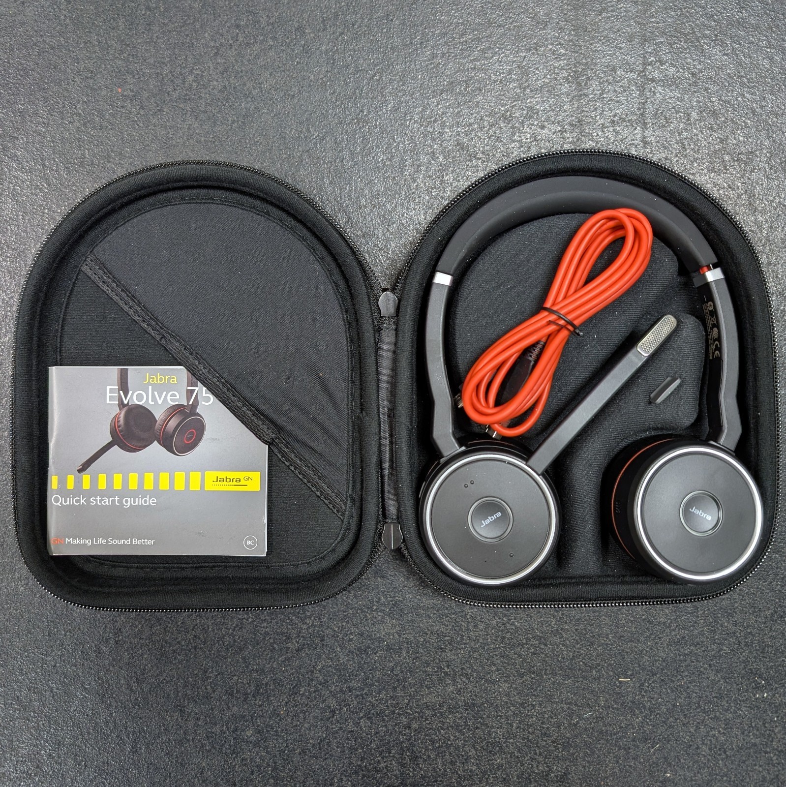 Jabra Evolve 75 Wireless Bluetooth Stereo Headset HSC040W W/Case /No Dongle