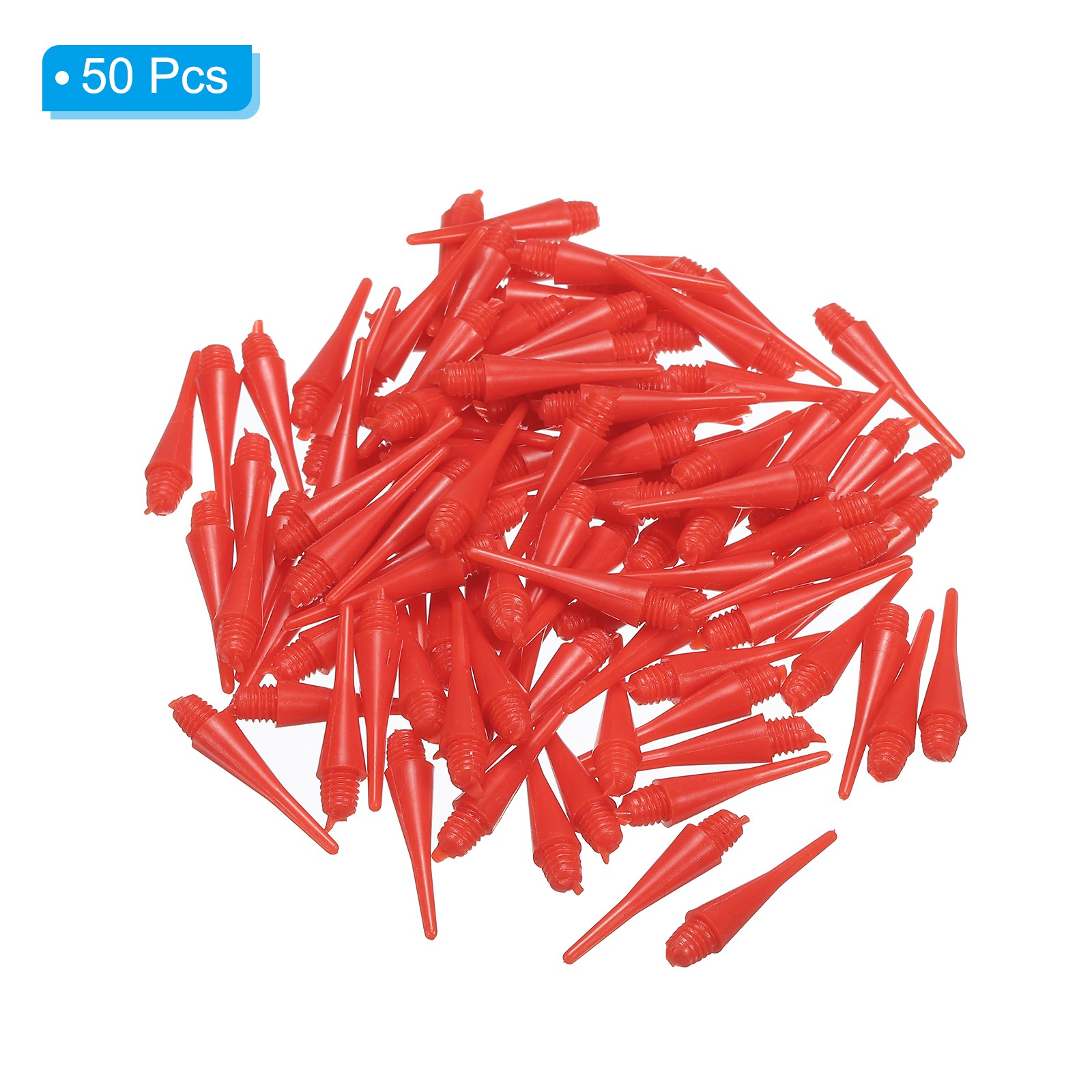 50 Pack Plastic Dart Tips 2BA Thread Soft Dart Tips Red