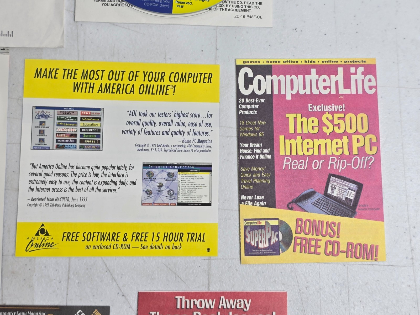90s Internet Access CompuServe AOL Netscape Shareware CD Lot Vtg PC Games