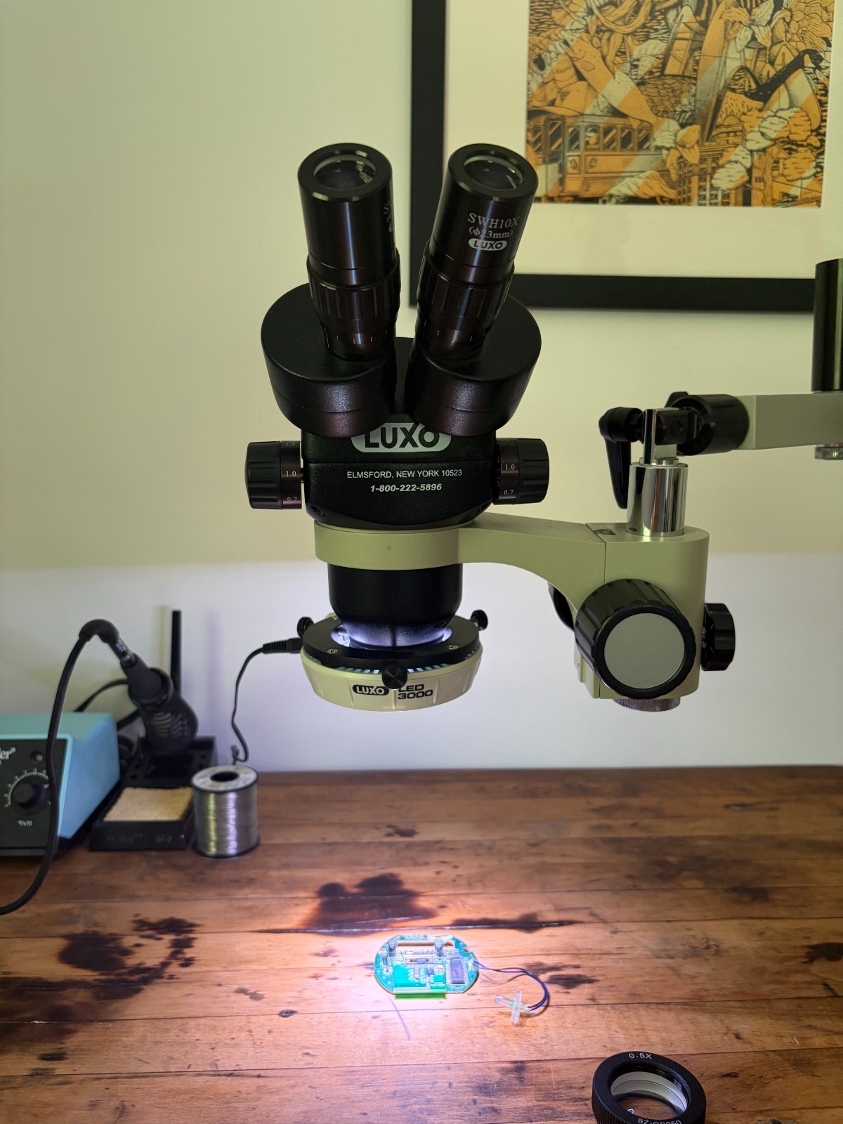 Luxo 273 Binocular ESD-safe Microscope With Articulating Arm - for manufacturing