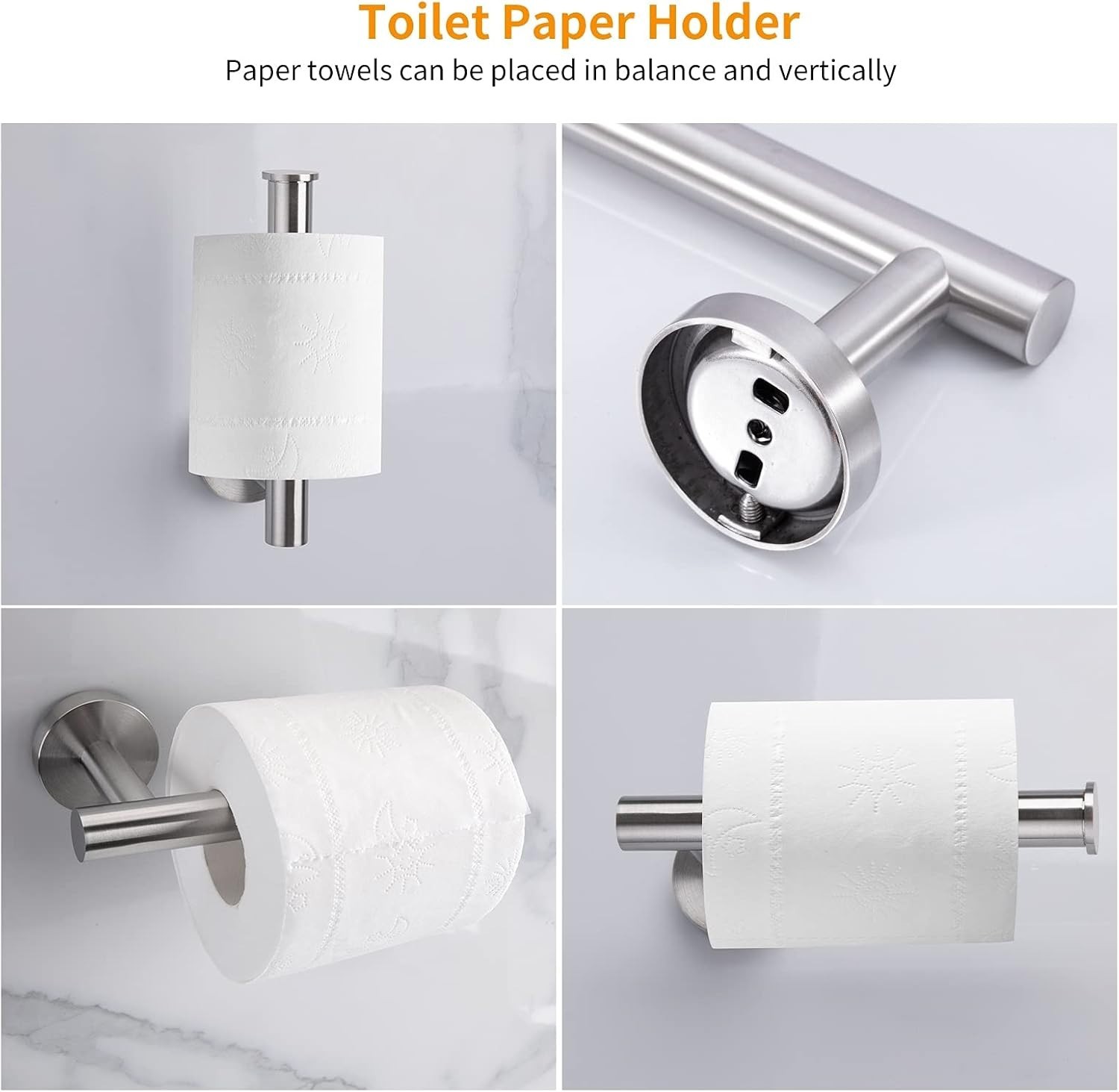 10 PCS Bathroom Hardware Accessories Set Wall Mount Square Tower Bar Set Brushed
