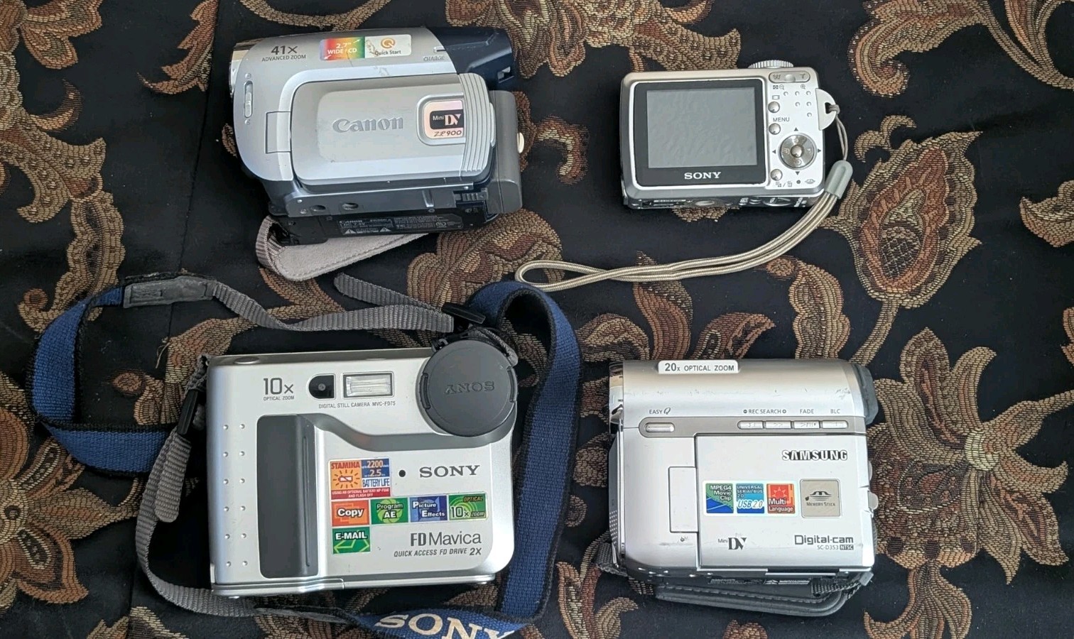 Sony Samsung Digital Camera Camcorder Lot Parts Repair Untested No Chargers