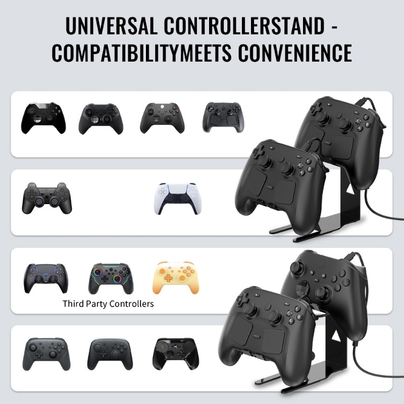 Multi Platform Controller Stand Rack Includes 2 In 1 Charging Cord For Gamer