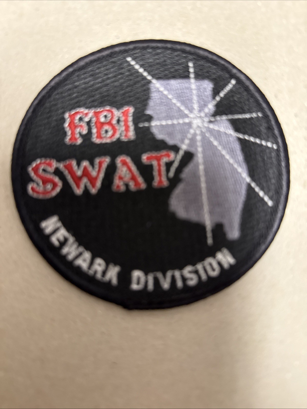 Rare FBI SWAT F.B.I. Newark Division Black Federal Bureau Of Investigation Patch