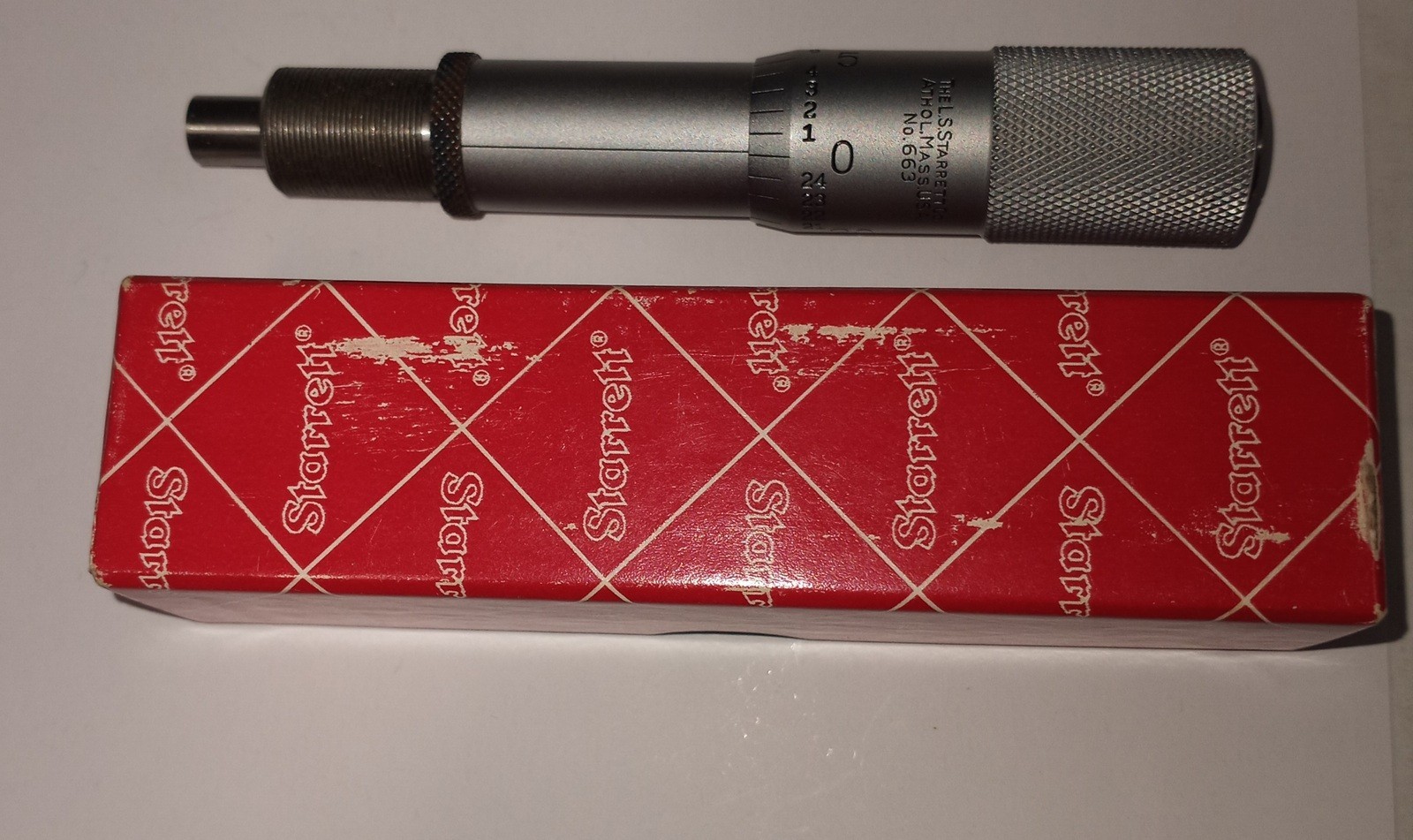 Starrett No. 663 Micrometer Head / Linear Actuator, 0-1" Range, with Box