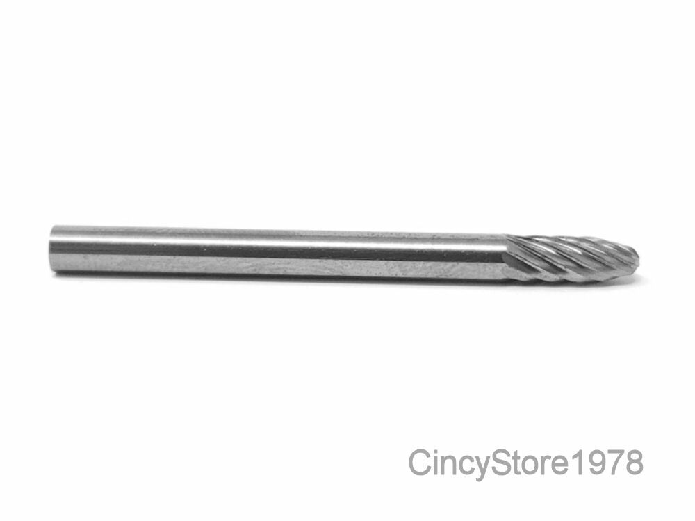SF41S Tree Shape SOLID Carbide Burr Bur Cutting Tool Die Grinder Bit 1/8"
