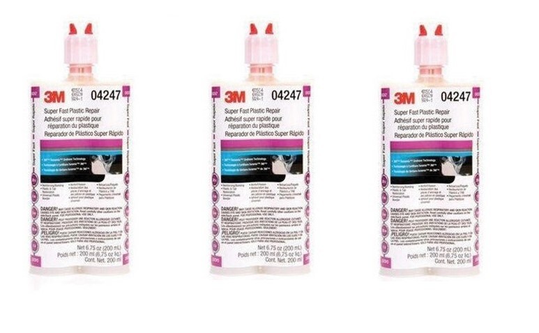 3M 04247 Super Fast Plastic Repair Automotive Bonding (200 mL) (3 pack)