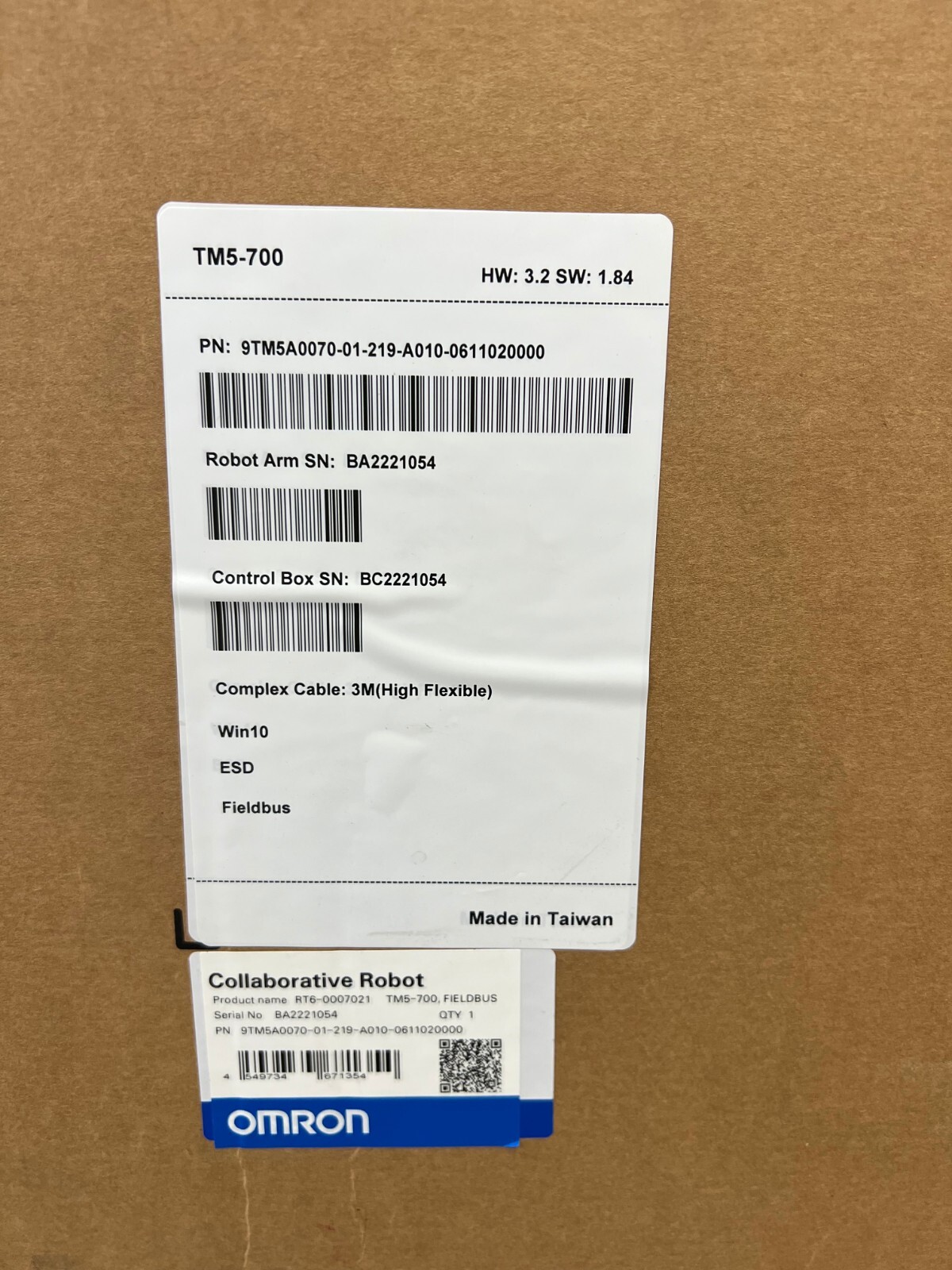 Omron Collaborative Robot - TM5-700 - #RT6-0007021; NEW UNOPENED BOX