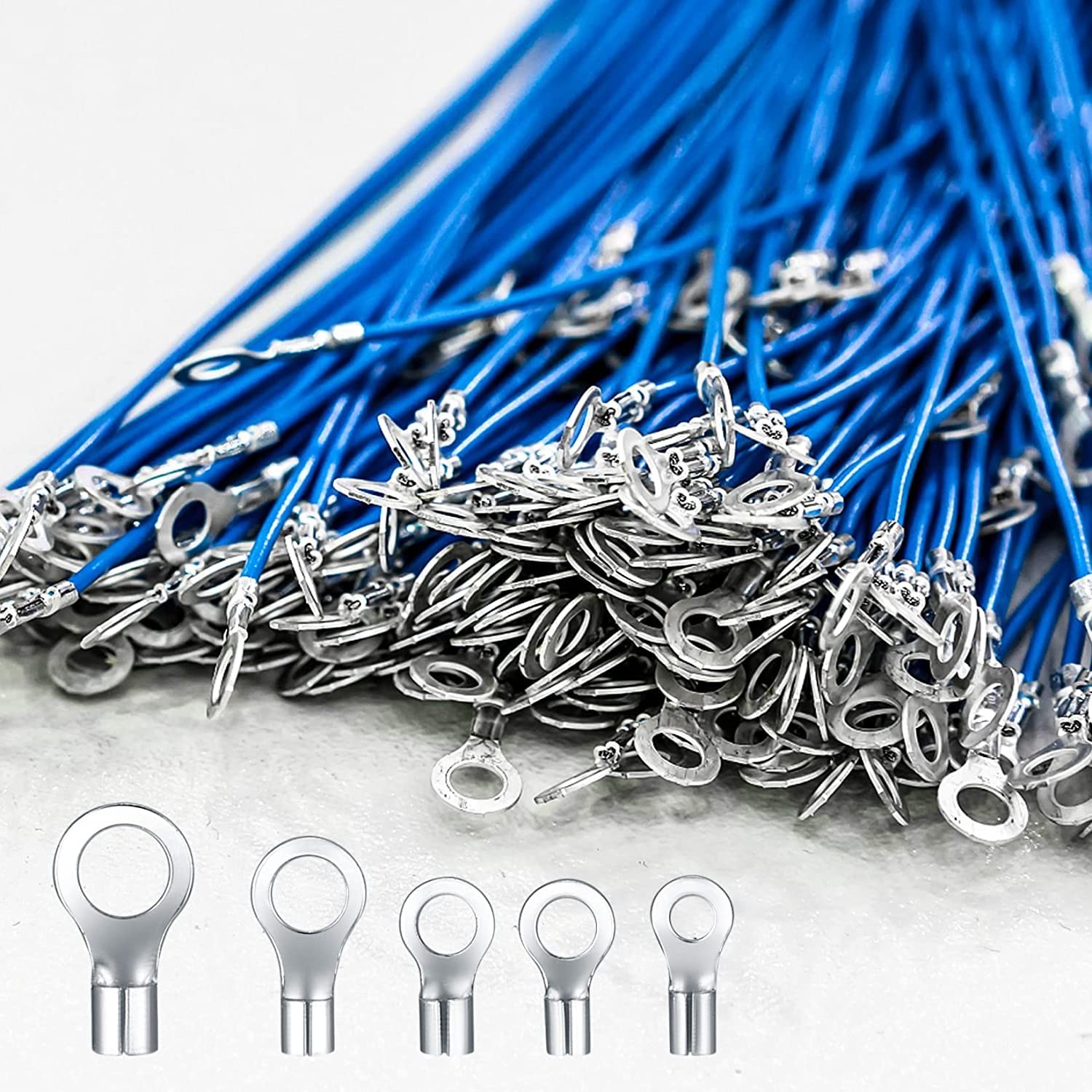 320 Pieces Non-Insulated Ring Terminals & Fork Connector Kit, Copper Ring...