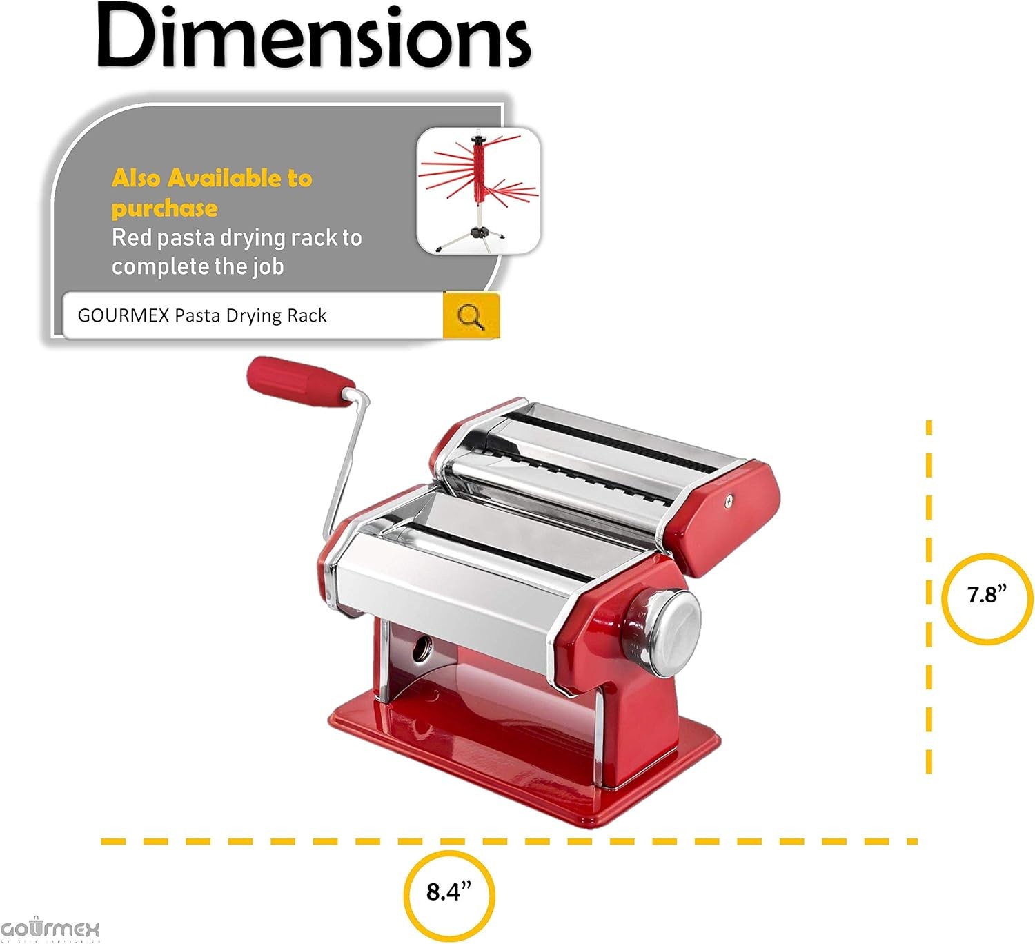 Stainless Steel Manual Pasta Maker | Adjustable Thickness Setting