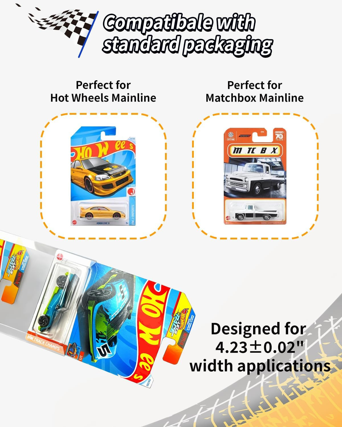 Display Case for Hot Wheels Matchbox, 5-Pack Wall Mount Storage, Holds 30-50 Car