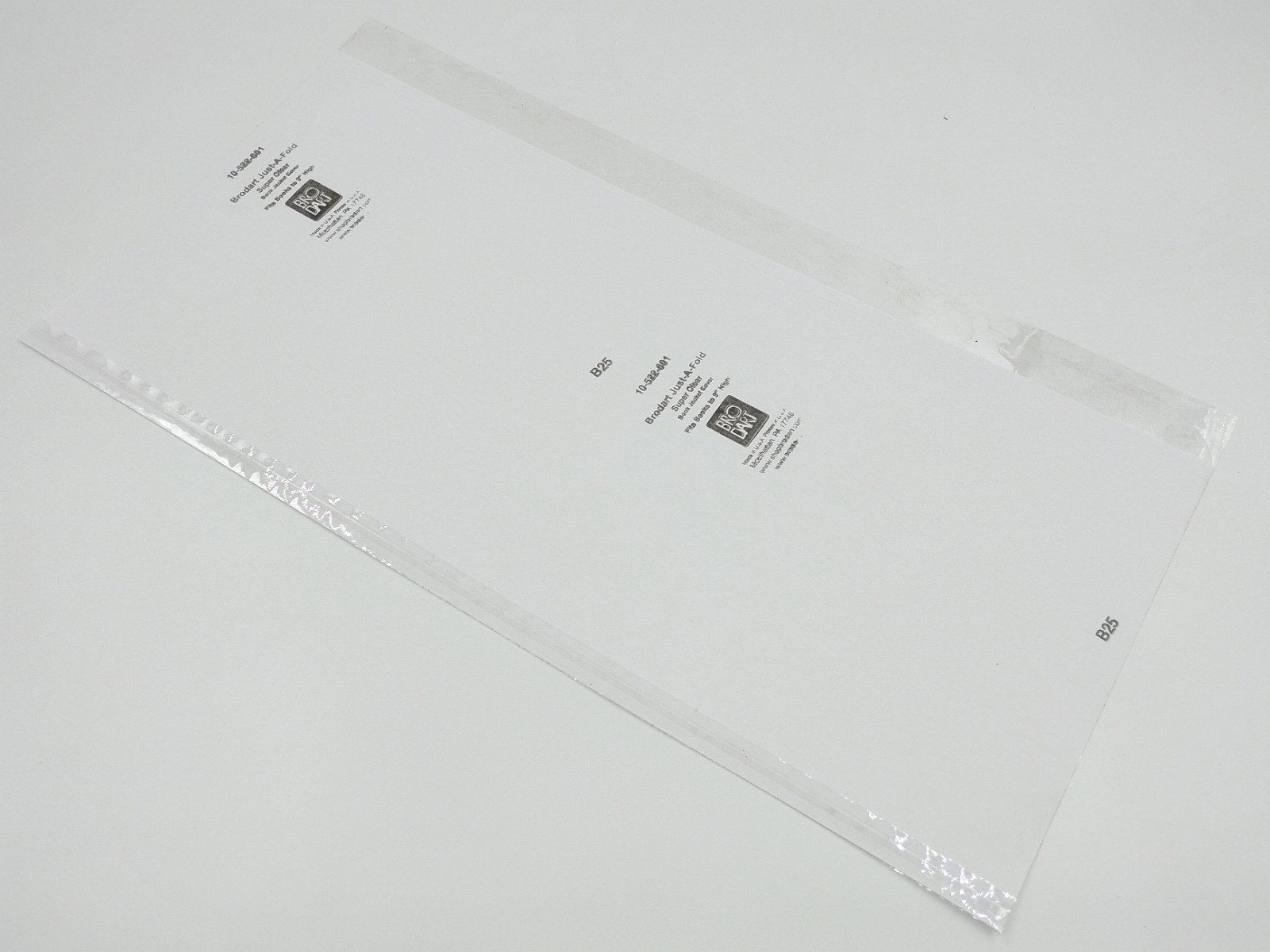 5 (five) 9" x 19" Brodart Just-a-Fold Book Jacket Covers 2 MIL super clear mylar
