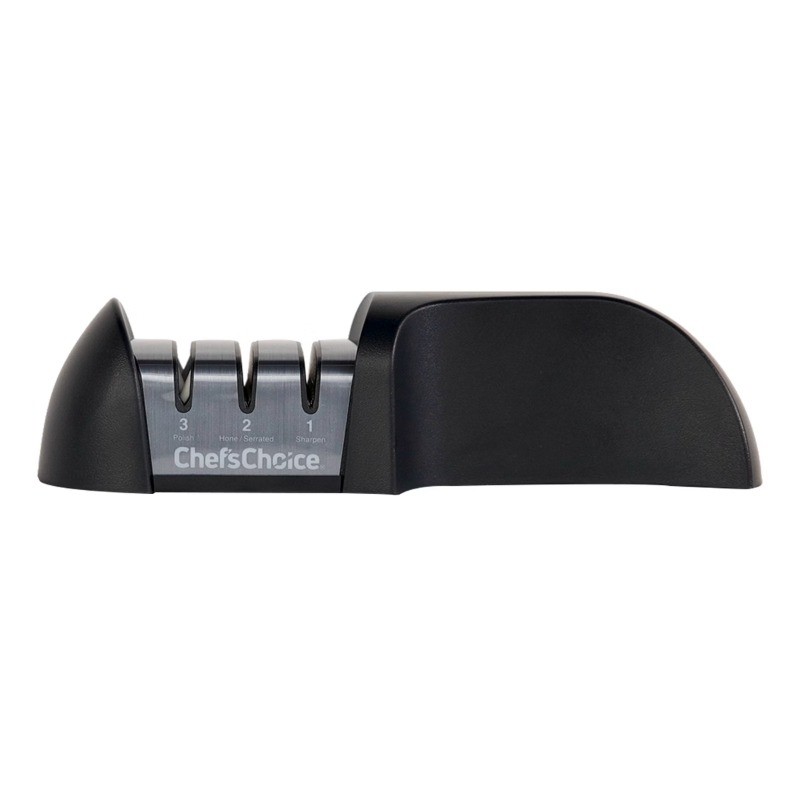 Manual Sharpener: Kitchen Knife Sharpener, Hand Wash, Black, Metal