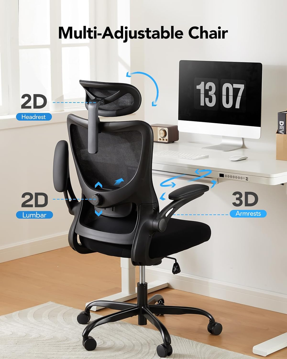 Ergonomic Office Chair, High Back Computer Desk Chair with Adjustable Lumbar Sup