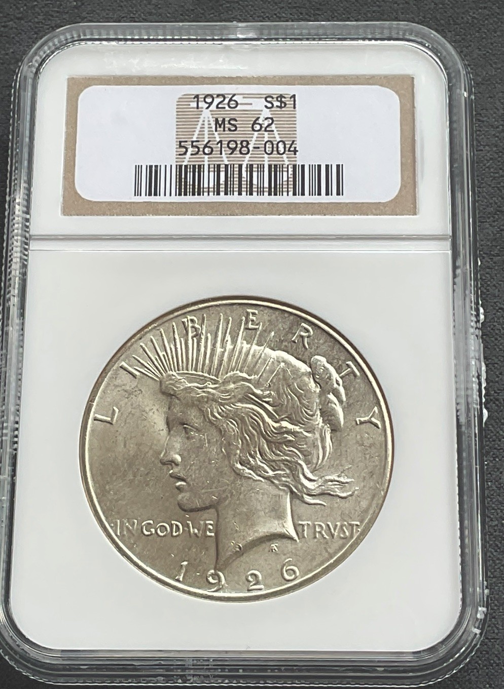 1926 P Peace Silver Dollar $1 NGC MS62 90% Silver Coin-Early 6 Digit Holder